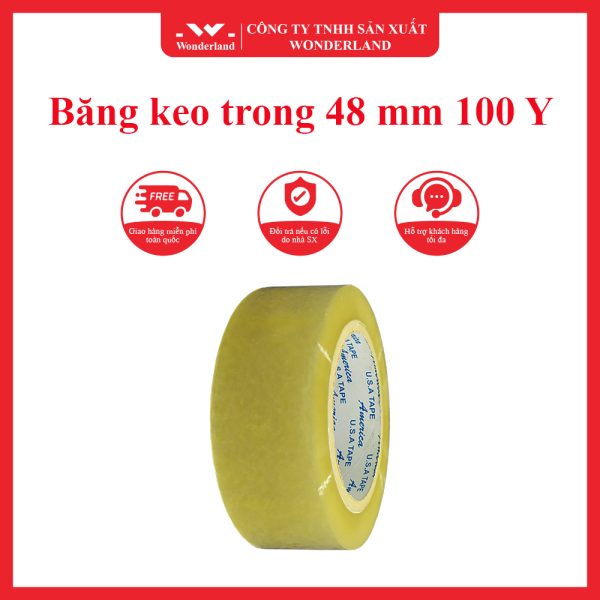 Băng keo trong 48 mm 100 Y Wonderland