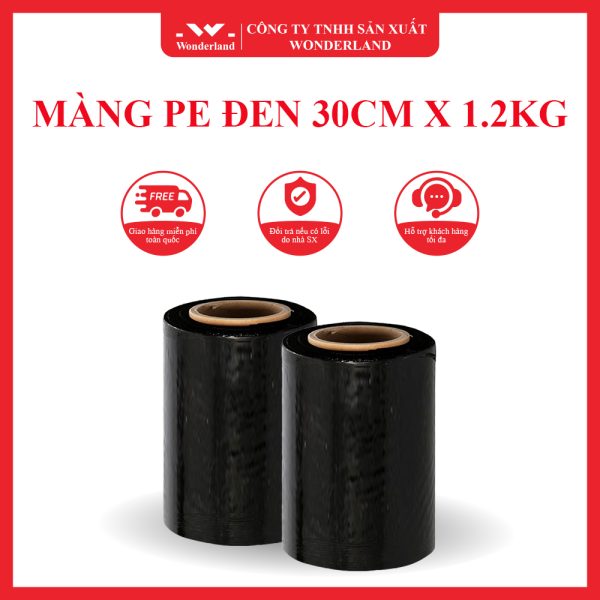 MÀNG PE ĐEN 30CM X 1.2KG WONDERLAND